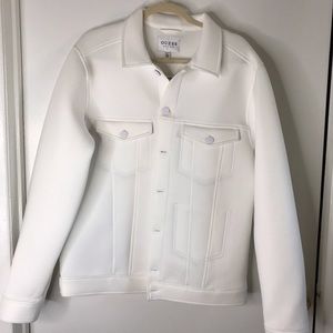 GUESS HIS AND HERS OVERSIZE PURE WHITE JACKET